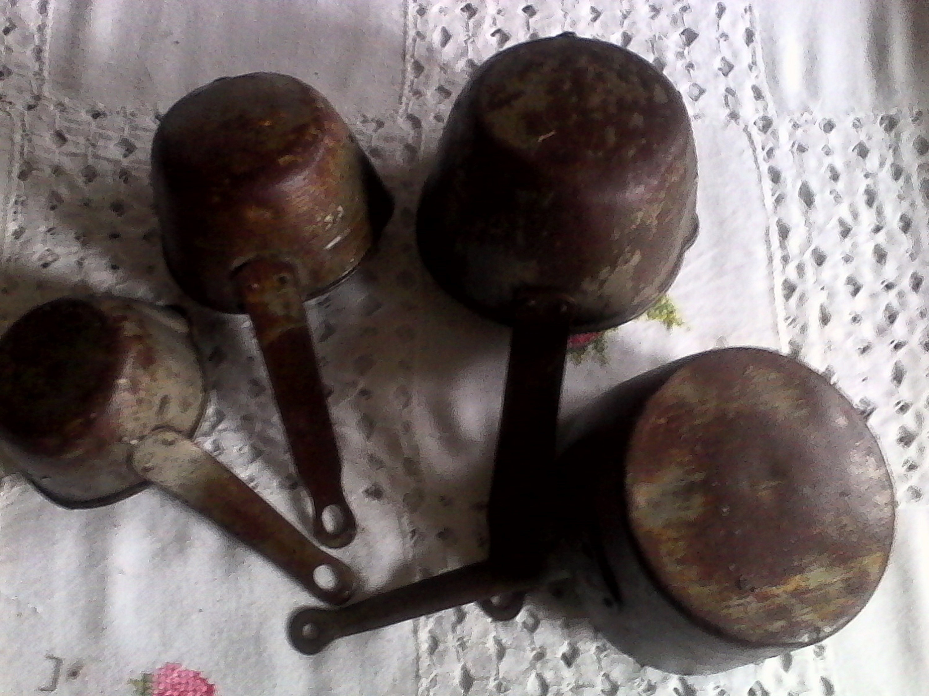 4 Vieilles Petites Casseroles // Fer Étamé