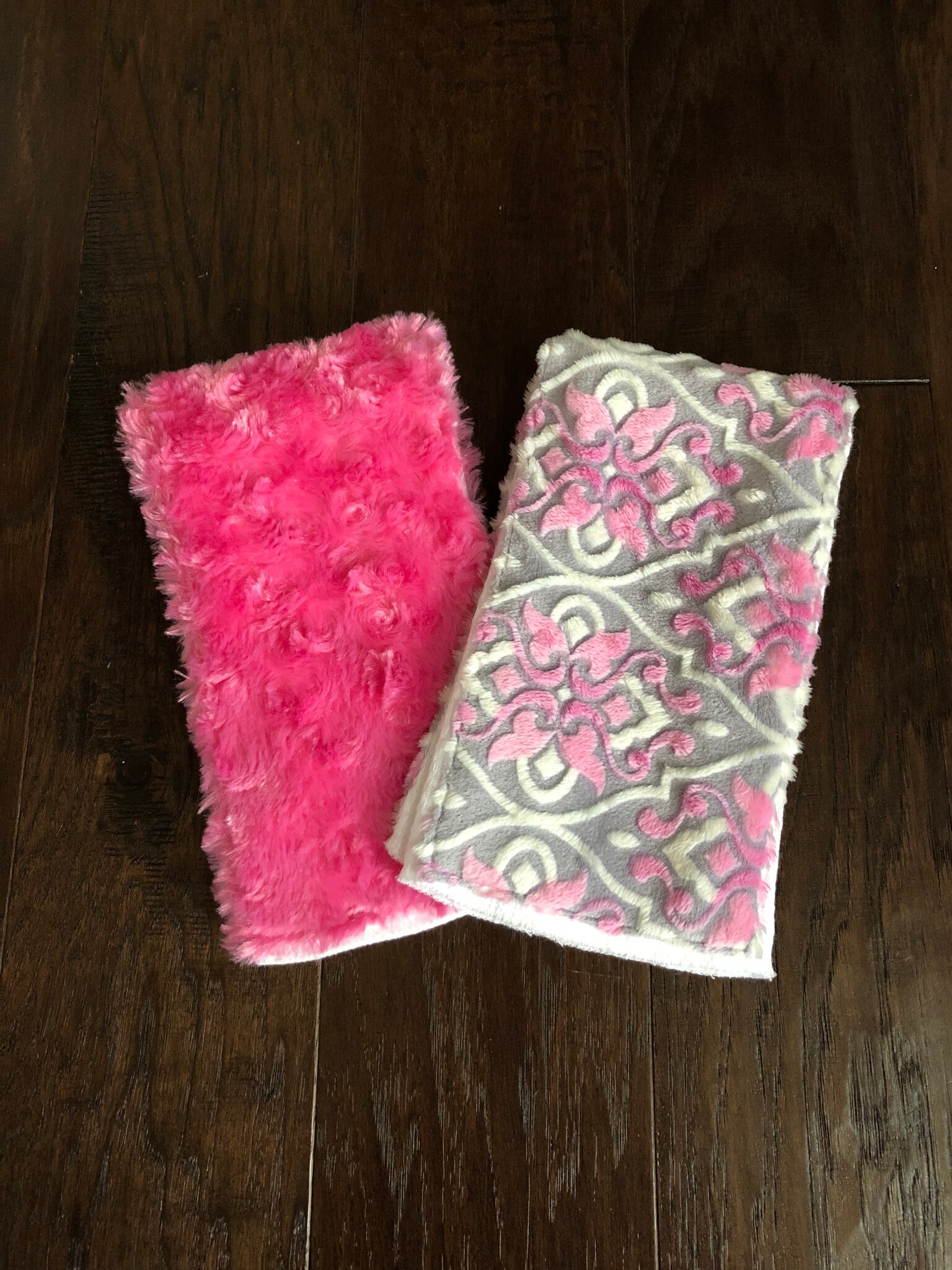 pink burp cloths