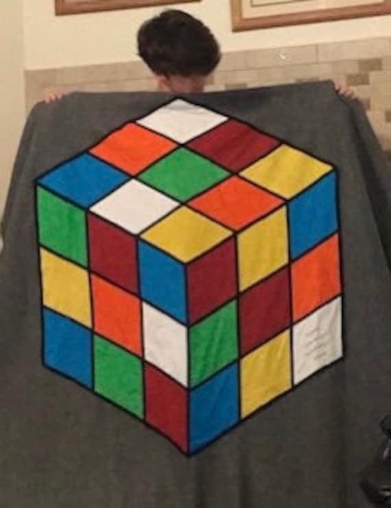 Colorful Cubes Quilt Pattern PDF Rubic's Type Design Etsy España