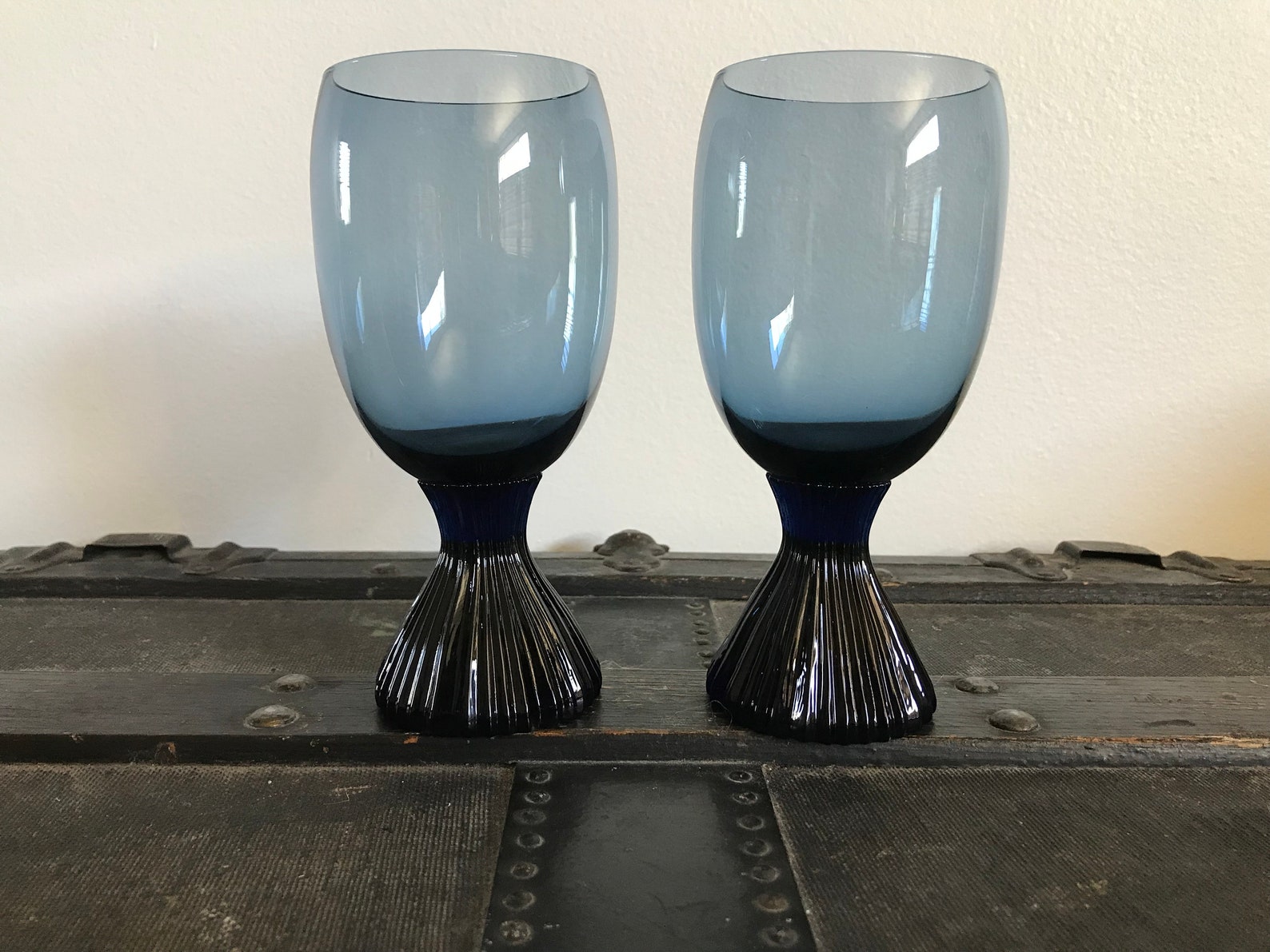 Large Lenox Hand Blown Crystal Wine Glasses Set of 2 Etsy
