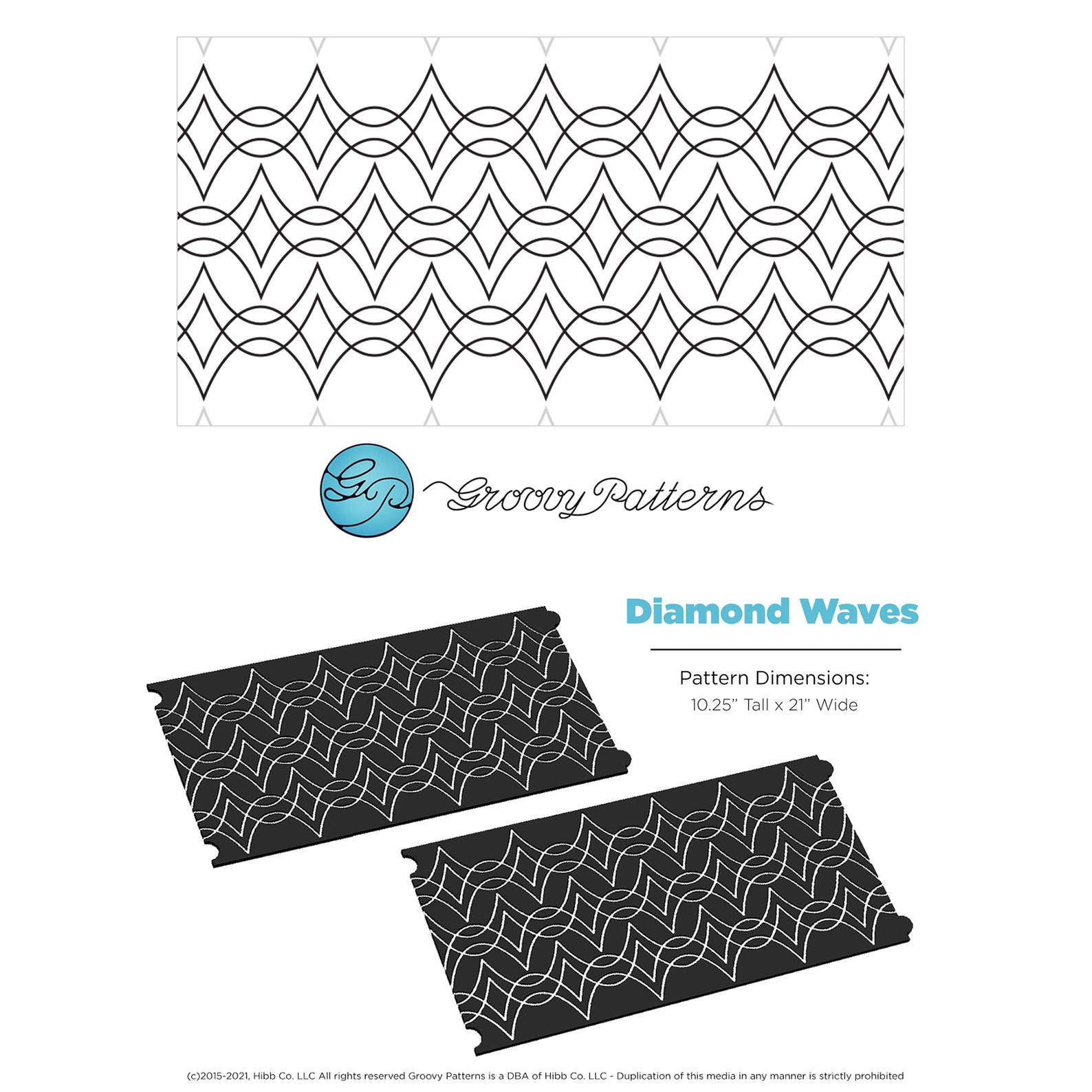 Longarm Quilting Groovy Pattern Boards Set of 2 Diamond Waves Design Etsy