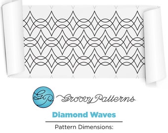 Groovy Patterns Longarm Quilting Pantograph - Diamond Waves Design