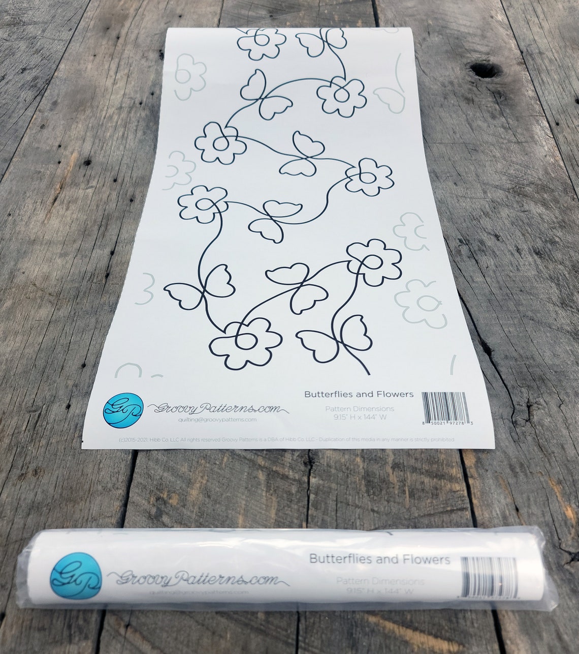 Groovy Patterns Longarm Quilting Pantograph Butterflies and Flowers