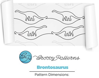 Groovy Patterns Longarm Quilting Pantograph - Brontosaurus Design