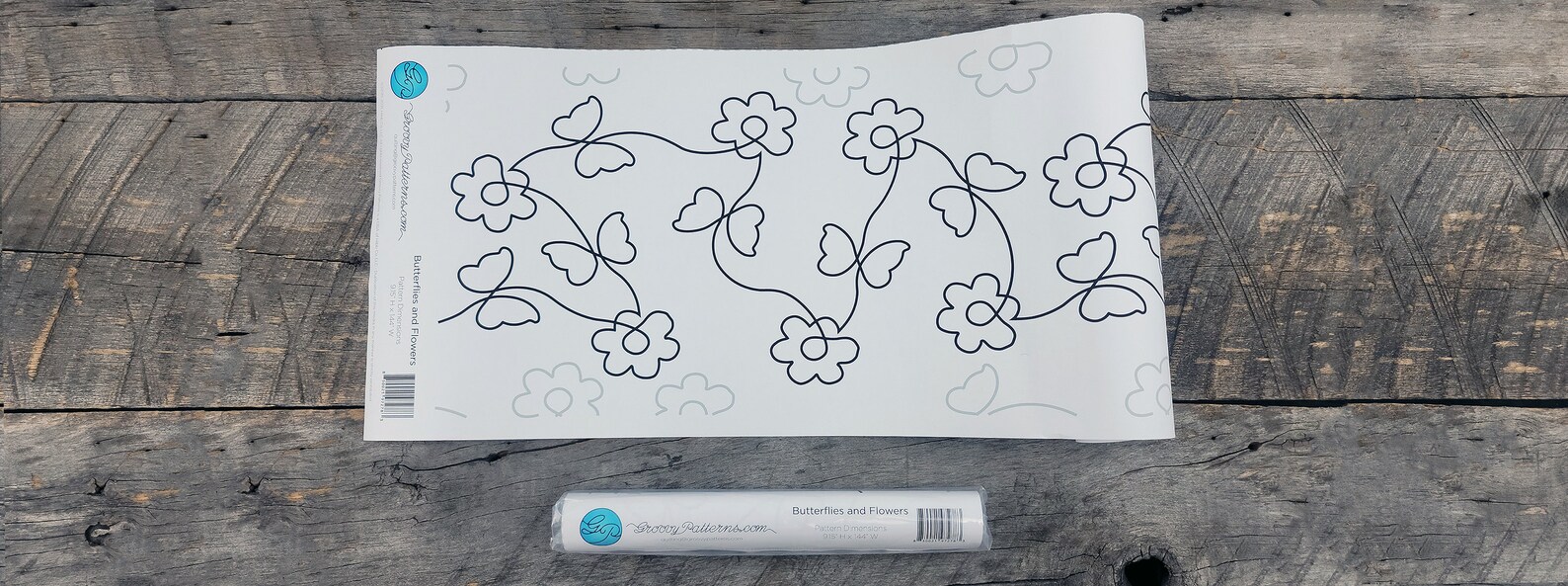 Groovy Patterns Longarm Quilting Pantograph Butterflies and Flowers