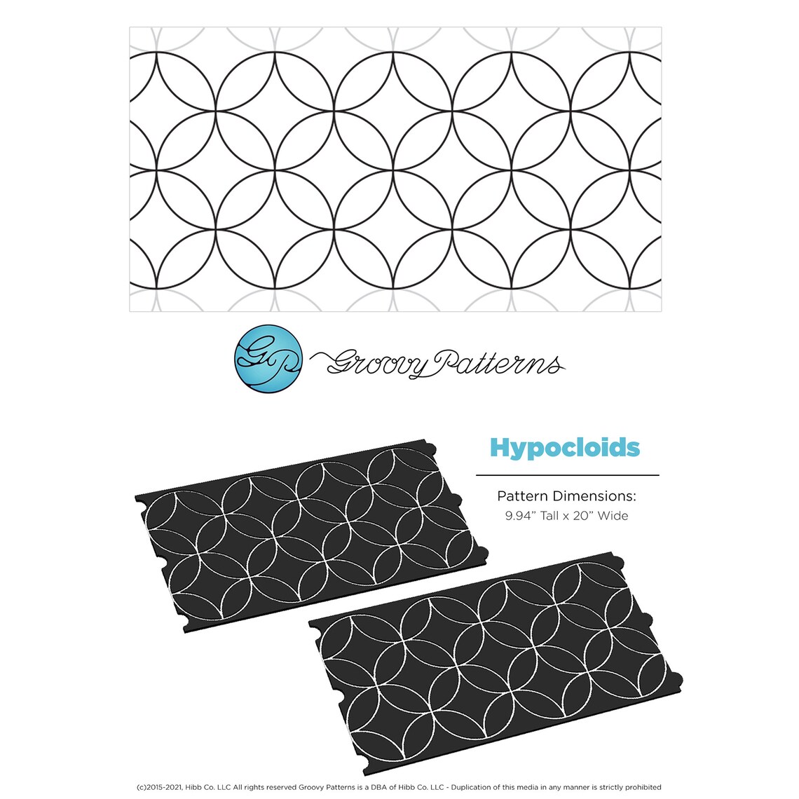 Longarm Quilting Groovy Pattern Boards Set of 2 Diamond Circles Design