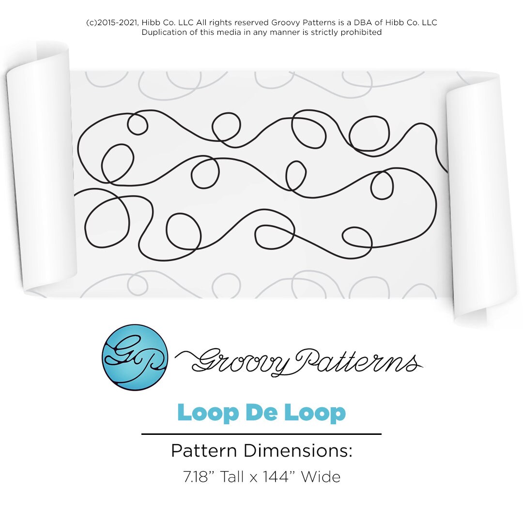 Groovy Patterns Bandana - Pantograph Patchwork Quilt Pattern - Long Arm Board Sewing Patterns - Quilting Templates Sewing Supplies - Paper Pantograph