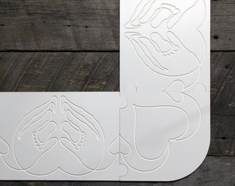 Longarm Quilting Groovy Pattern Boards set of 2 WITH 1 CORNER Baby Feet & Hands