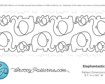 Groovy Patterns Longarm Quilting Pantograph - Elephantastic Design