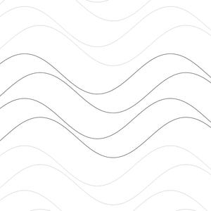 May include: Abstract pattern of wavy lines in varying shades of gray on a white background. The design features multiple layers of curved lines, creating a sense of depth and movement. The overall aesthetic is minimalist and modern.