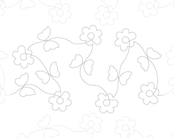 Groovy Patterns - Butterflies and Flowers - Edge-to-Edge Digital Quilt Pattern