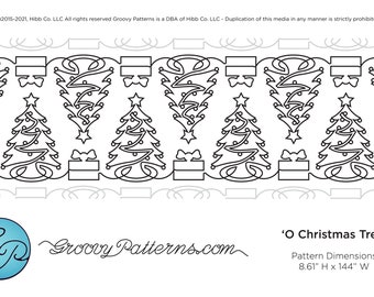 Groovy Patterns Longarm Quilting Pantograph - Christmas Tree Design