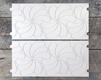 Longarm Quilting Groovy Pattern Boards set of 2 Fanning Feathers Design