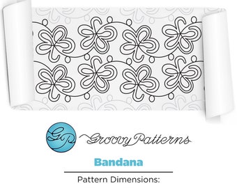 Groovy Patterns Longarm Quilting Pantograph - Bandana Design