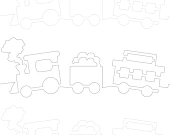 Groovy Patterns - Toy Trains - Edge-to-Edge Digital Quilt Pattern