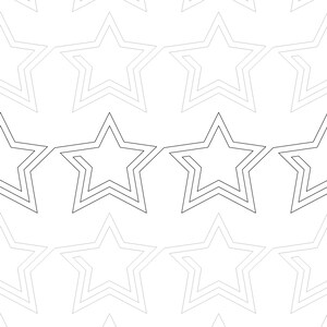 May include: A repeating pattern of outlined stars in shades of gray on a white background. Four stars are fully outlined, indicating a rating or score. The overall design is simple and clean, suitable for various applications.