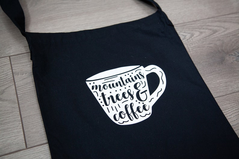 Coffee Mountain and Trees Coffee Bag Long Tote Bag Cute Gift Idea Coffee Lover Gift Coffee Mug Coffee Bag Coffee Addict