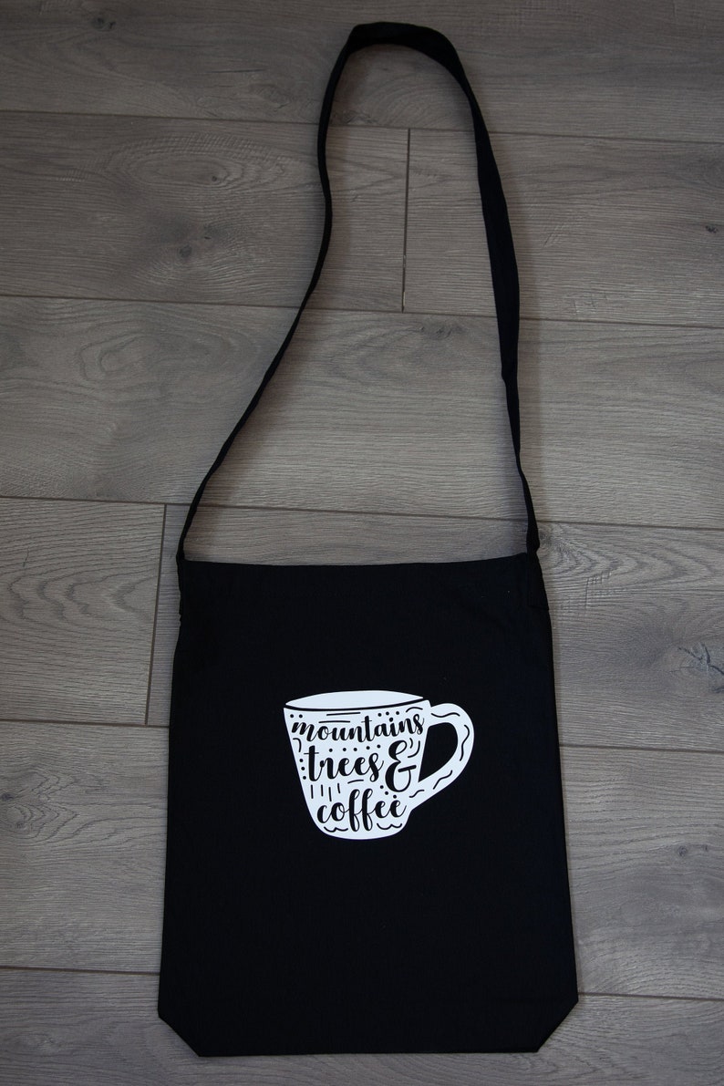 Coffee Mountain and Trees Coffee Bag Long Tote Bag Cute Gift Idea Coffee Lover Gift Coffee Mug Coffee Bag Coffee Addict