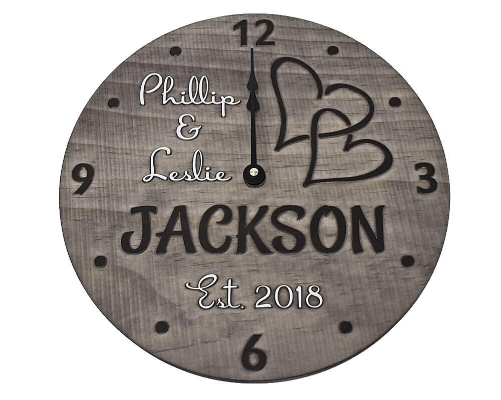 Personalized Wall Clock Wedding Gifts for Couple 1st Etsy