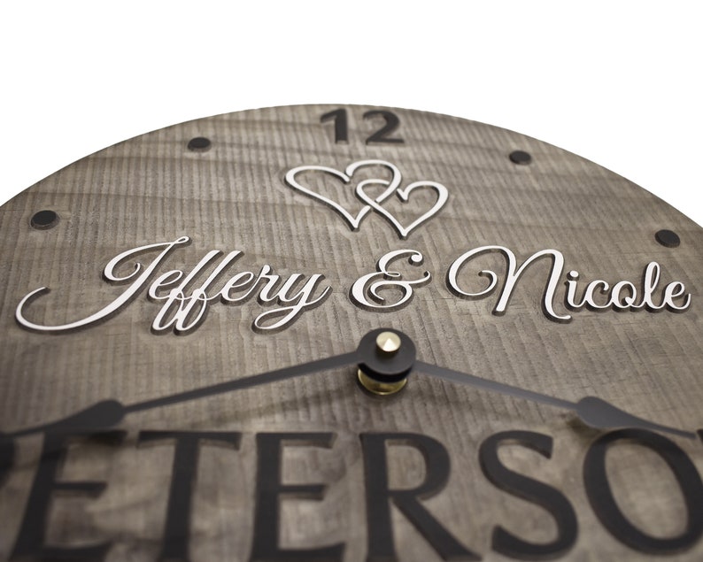 1st Anniversary Gift for Him and Her. Personalized Wall Clock Etsy