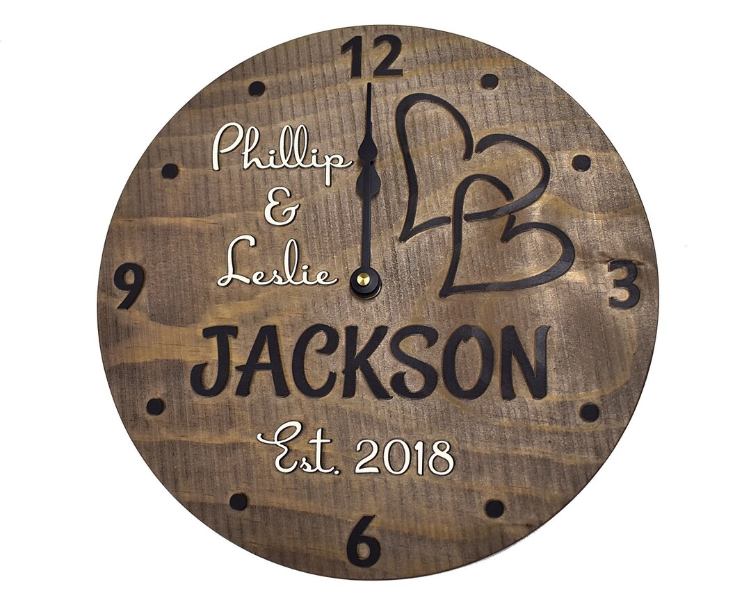 Personalized Wall Clock Wedding Gifts for Couple 1st Anniversary Gift