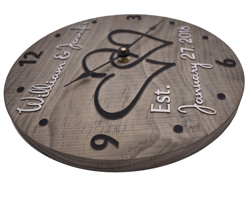 1st Anniversary Gift. 11 Personalized Wooden Clock for Etsy