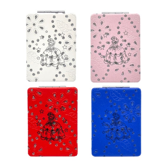 Sweet 15 Quinceanera Bling Compact Mirror Square Pu Leather