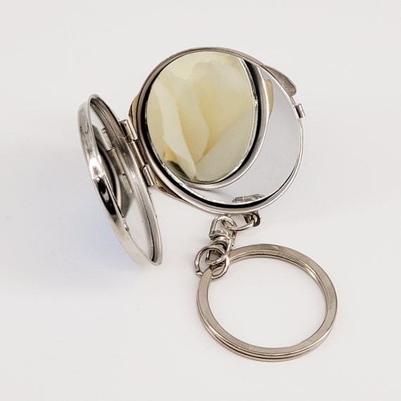 12×Bridal Shower Bird Silver Compact Mirror Keychain Wedding Party Gift favor