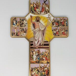 12 Pcs Divine Mercy Catholic Wood Wall Cross Baptism First Communion Christening Party Favor