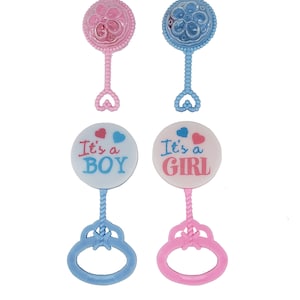 Baby shower Favors baby rattles Plastic It&#39;s a Girl/It&#39;s a Boy Party Decoration/table scatters /3.5Inch/2.5INCH
