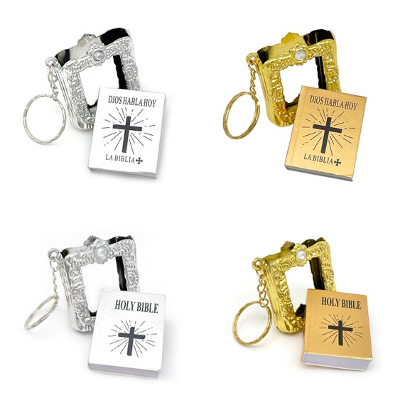 Mini Pocket Holy Bible Keyring Keychain God Jesus Cross Key Chain Baptism Favor Mini Pocket Holy Bible Keyring Keychain God Jesus Cross Key Chain Baptism Favor