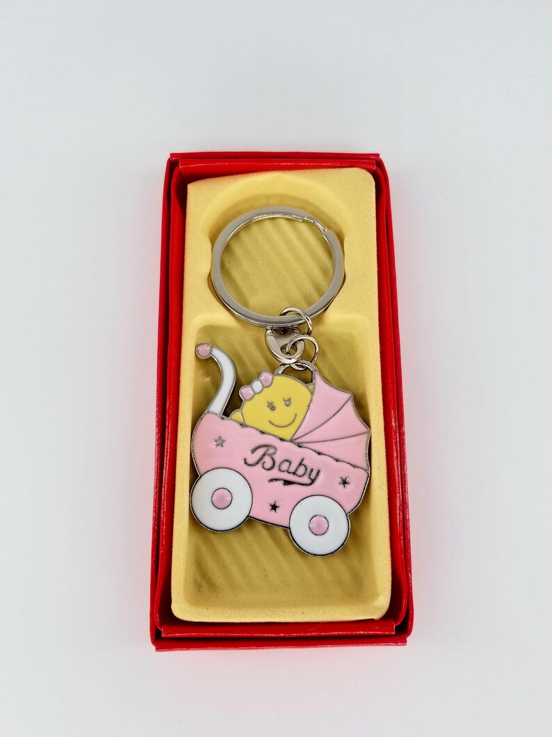 12x Baby Shower Favors Keychain Pink Girl Nina Stroller Etsy