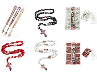 Our Lady of Guadalupe Rose Scented Wood Beads Rosaries Necklace Prayer Catholic Religious Gifts/Rosario de la Virgen de Guadalupe