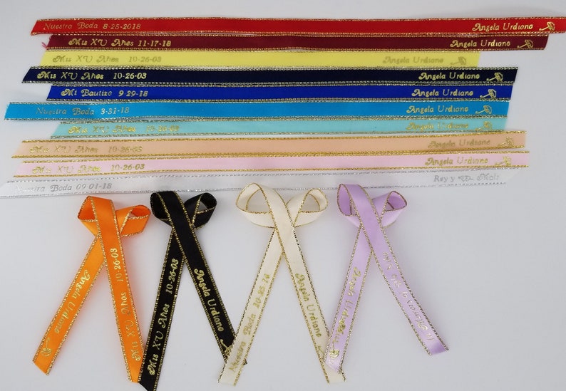 12 Personalized Printed Ribbons Party Favors Birthday Wedding Etsy