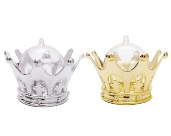12 Pack Fillable Baby Shower Favors Plastic Mini Crown Table Decorations With Clear Dome Lids - Etsy
