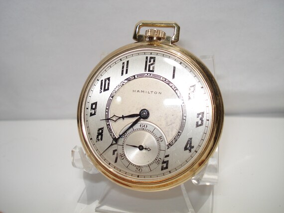 1927 Hamilton 14kt Gold 12 Size Open Face Pocket W