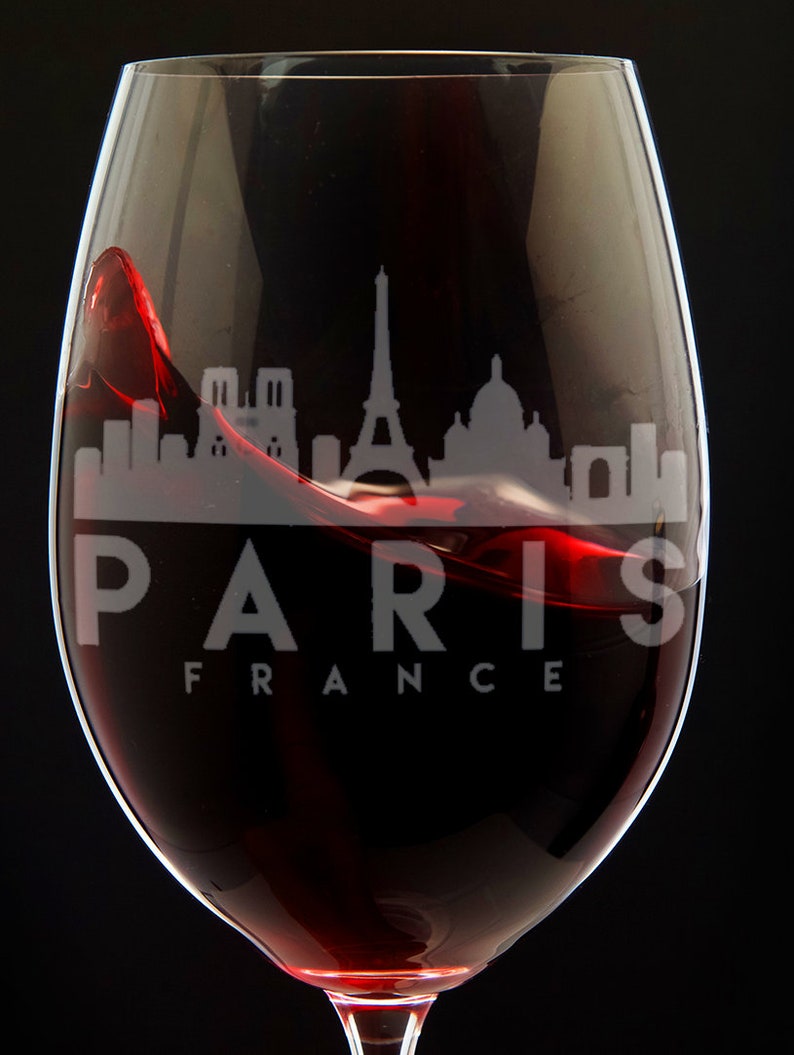 Paris Wine Glass Paris France Wine Glass Paris Gift Paris Etsy