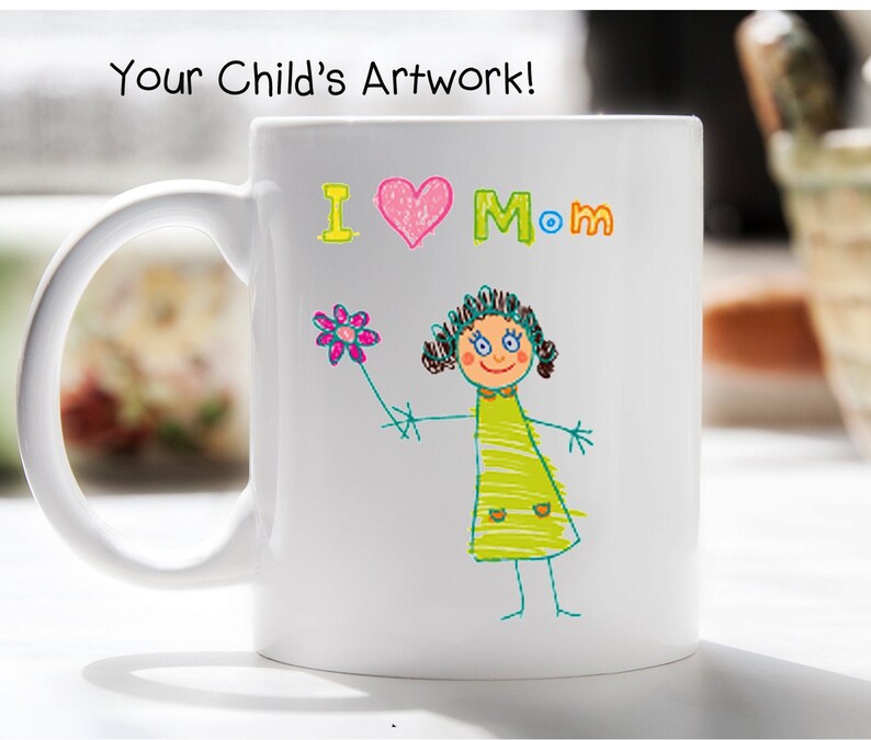 Kids Artwork Mug Child's Drawing for Mother's Day Gift Etsy