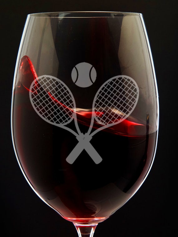 Tennis Wine Glass Gift for Tennis Player Tennis Rackets