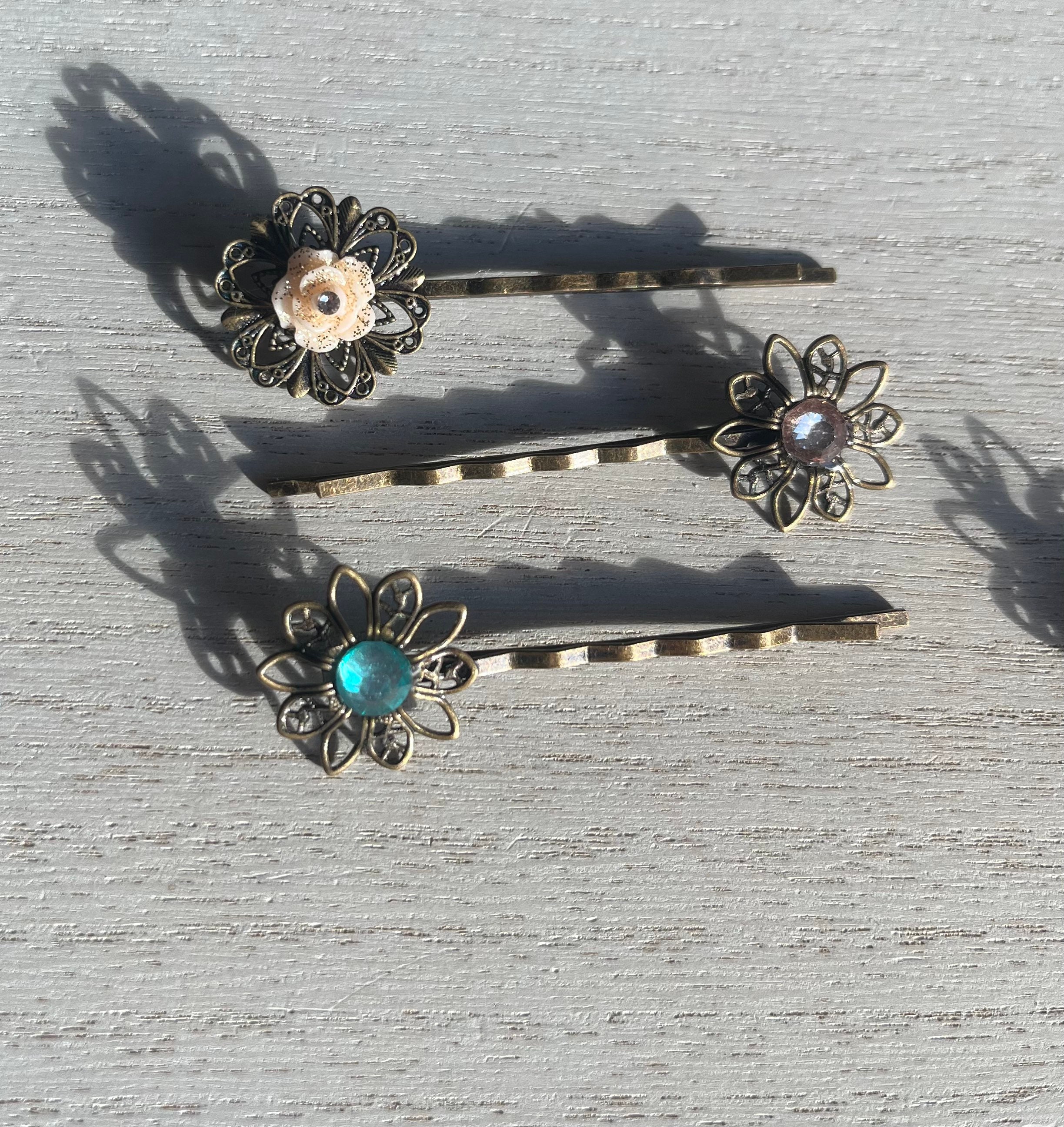 Rose Hair Pin Set - Etsy Rose Hair Pin Set - Etsy