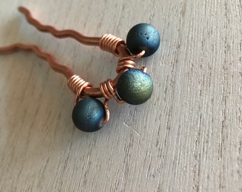 Druzy Copper Hair Pin (Medium Size)