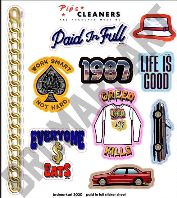 Paid in Full Sticker Sheet | Etsy