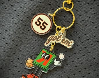 SF Baseball Strikeout Mascot Charm Keychain