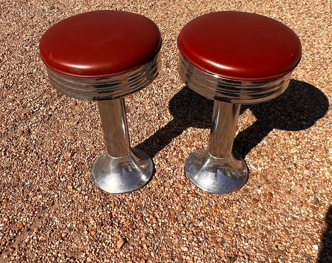 2 1960s Retro Ice Cream Parlor Stools Etsy