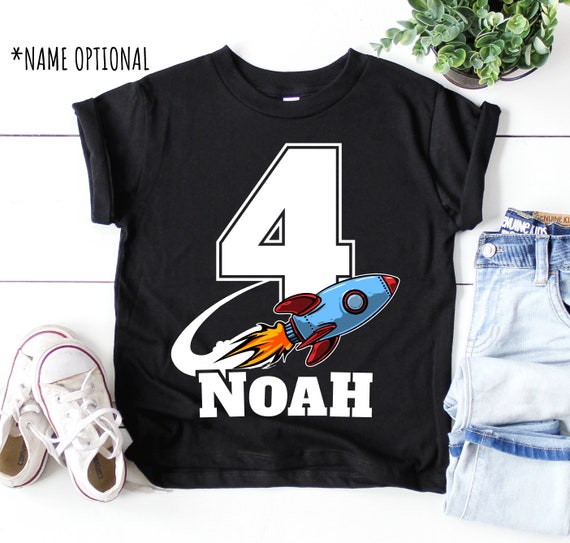 Kids 4 Year Old Space Gift Shirt Birthday Astronaut Rocket Kids 4 Year Old Space Gift Shirt Birthday Astronaut Rocket