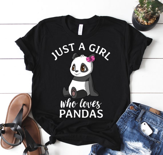 Cute Panda T Shirt for Girls Women UNISEX Tee Just A Girl | Etsy