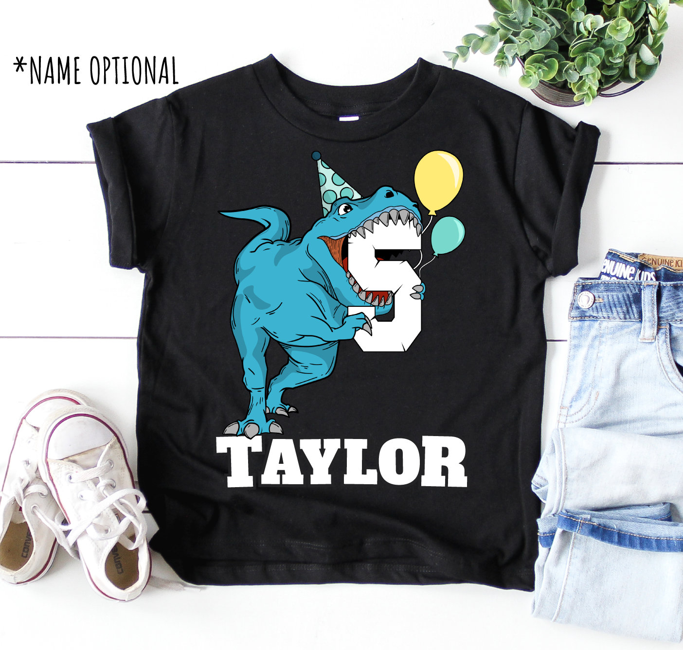 Dinosaur 5th Birthday Shirt, Dinosaur Custom Birthday 5 T-Shirt, Birthday Boy, Dinosaur Tee for Girl, T-Rex Dino Theme Birthday Party Gift