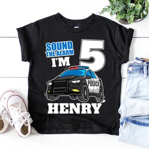 Kids 5 Year Old Police Birthday T Shirt Officer Cop Car 5th Gift Kids 5 Year Old Police Birthday T Shirt Officer Cop Car 5th Gift