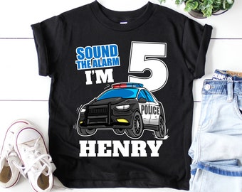 Kids 5 Year Old Police Birthday T Shirt Officer Cop Car 5th Gift Kids 5 Year Old Police Birthday T Shirt Officer Cop Car 5th Gift