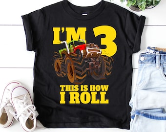 3rd Birthday Monster Truck Toddler T-Shirt, Epic Three Year Old Gift